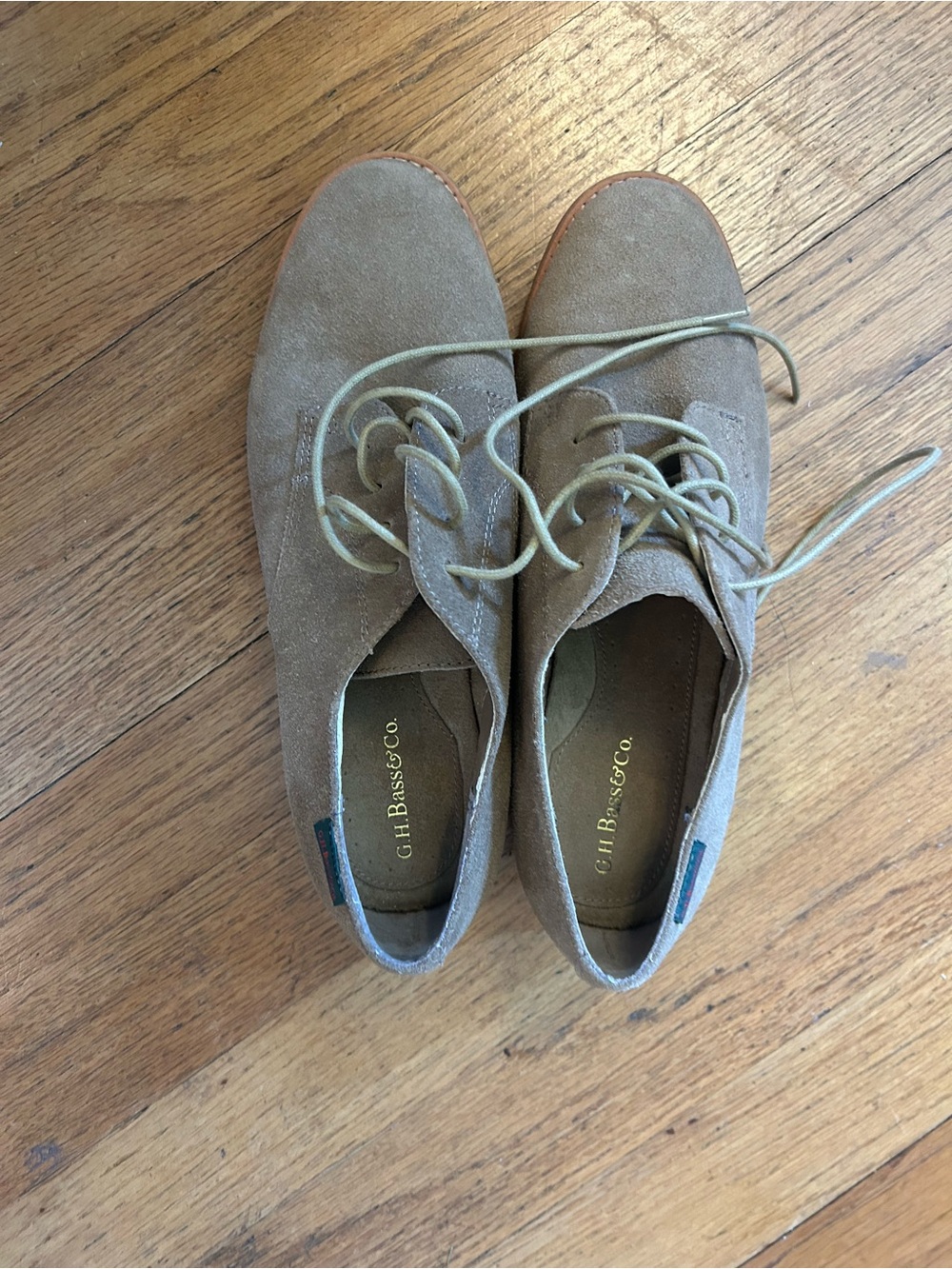 G.H. Bass & Co. Women’s Taupe Suede Lace-Up Shoes